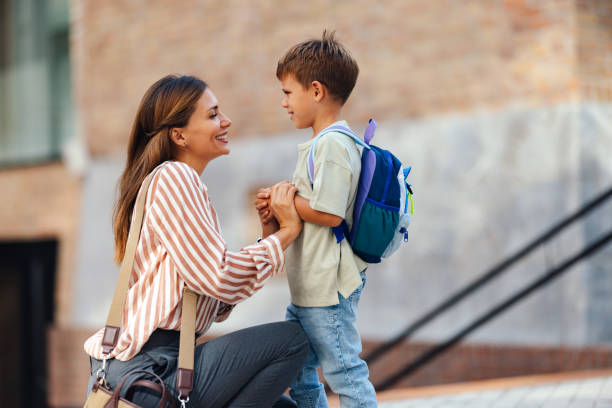 A mother and her young son